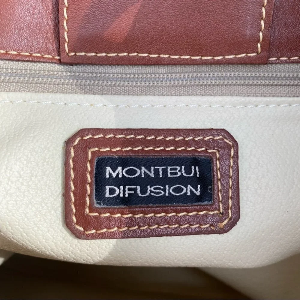 Montbui Difusion Leather Tan  Crossbody Purse - Picture 11 of 13